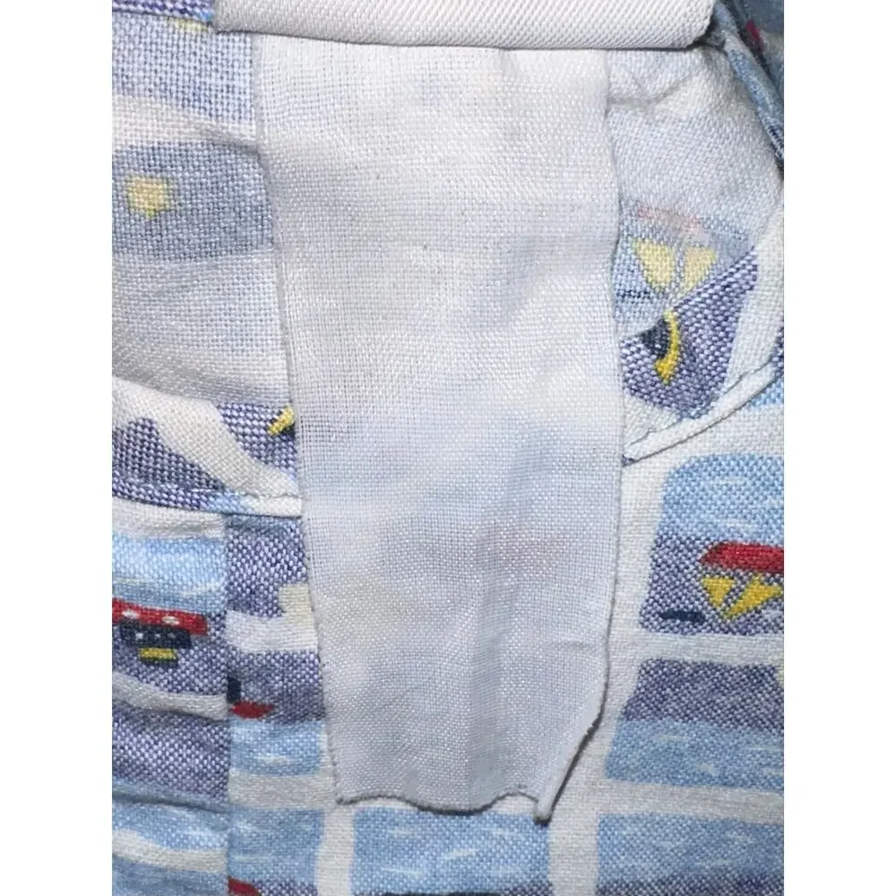 Vintage Carters Baby Blue Nautical Boat Ship Submarine Overall Romper 12-18M
